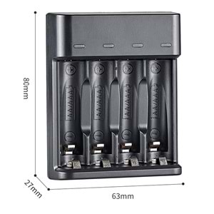 Greentech Pil Şarj Cihazı (Dört Yuvalı) - 1.2V Ni-Mh / Ni-Cd Aa / Aaa / GT-BC07