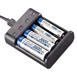Greentech Pil Şarj Cihazı (Dört Yuvalı) - 1.2V Ni-Mh / Ni-Cd Aa / Aaa / GT-BC07