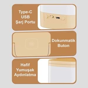 Greentech Şarjlı Saatli Masa ve Gece Lambası / GT-CL10