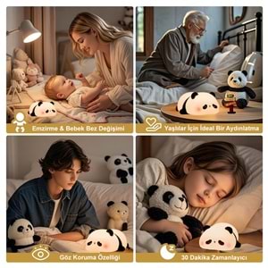 Greentech Dokunmatik Silikon Panda Gece Lambası / GT-CL17