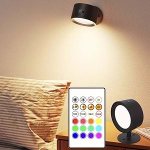 Greentech 14 Renk Dokunmatik 360° Dönebilen Magnetli Şarjlı Led Aplik - 2 Adet / GT-CL21