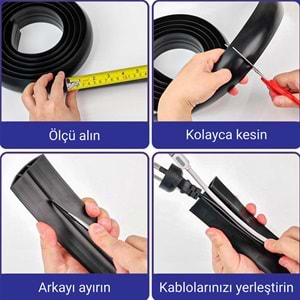 Greentech Esnek Kablo Kanalı Siyah / GT-KK06