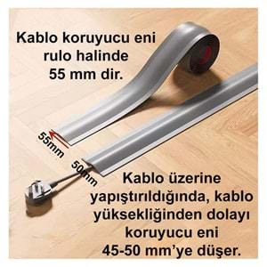 Greentech Esnek Kablo Kanalı, Kablo Koruyucu ve Düzenleyici (Kendinden Yapışkanlı) Siyah / GT-KK19