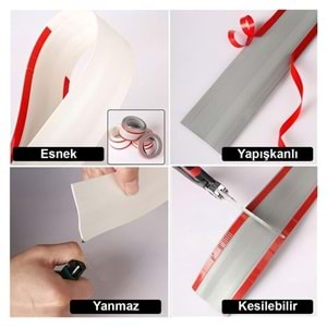 Greentech Esnek Kablo Kanalı, Kablo Koruyucu ve Düzenleyici (Kendinden Yapışkanlı) Beyaz / GT-KK20