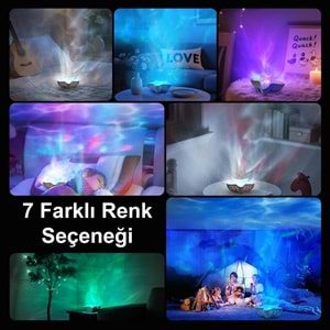 Greentech 7 Renk Şarjlı Deniz Yıldızı Projektör / GT-LP01