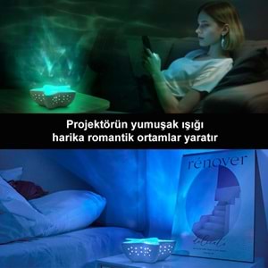 Greentech 7 Renk Şarjlı Deniz Yıldızı Projektör / GT-LP01