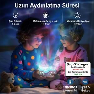 Greentech 7 Renk Şarjlı Deniz Yıldızı Projektör / GT-LP01