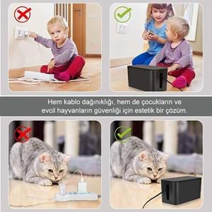 Greentech Kablo Düzenleme Kutusu (Siyah Renk-Küçük Boy) GT-PK05