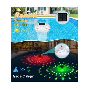 Greentech Güneş Enerjili, Klor Hazneli, Kumandalı Havuz LED Aydınlatma 1 Adet/GT-PL01