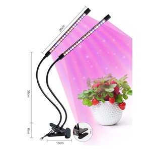 Greentech Bitki Büyütme Lambası Tam Spectrumlu 2 Başlı / GT-PL21