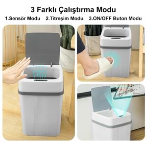 Greentech Sensörlü 12 Litre Çöp Kovası (Şarj Edilebilir Lityum Pilli) / GT-SC01