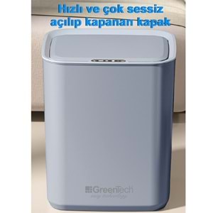 Greentech Sensörlü Şarjlı 22 Litre Çöp Kovası (Şarj Edilebilir Lityum Pilli) / GT-SC05B
