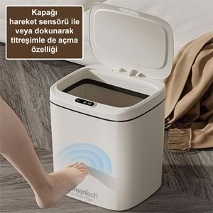 Greentech Sensörlü Şarjlı 16 Litre Çöp Kovası / GT-SC13