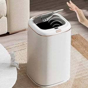 Greentech Sensörlü 40 Litre Çöp Kovası Şarj Edilebilir Lityum Pilli Beyaz / GT-SC21B