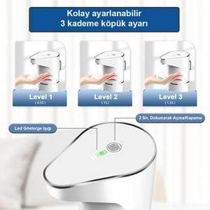 Greentech Sensörlü USB Şarjlı Köpük Sabunluk / GT-SD01