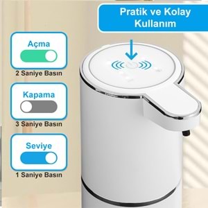 Greentech Sensörlü USB Şarjlı Köpük Sabunluk / GT-SD03