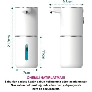 Greentech Sensörlü USB Şarjlı Köpük Sabunluk / GT-SD03