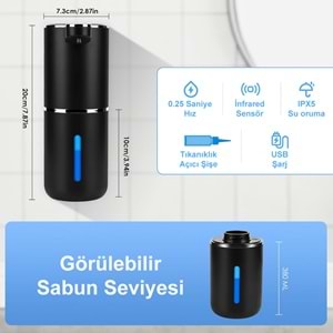 Greentech Sensörlü USB Şarjlı Köpük Sabunluk / GT-SD03S