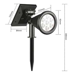 Greentech Güneş Enerjili Renk Değiştiren 7 Ledli Bahçe Işık / GT-SL04