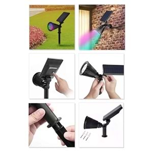 Greentech Güneş Enerjili Renk Değiştiren 7 Ledli Bahçe Işık / GT-SL04