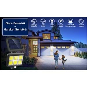 Greentech Güneş Enerjili 120 Cob Led Aydınlatma / GT-SL09