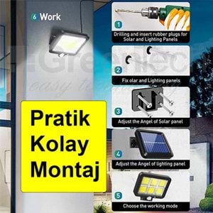 Greentech Güneş Enerjili 120 Cob Led Aydınlatma / GT-SL09