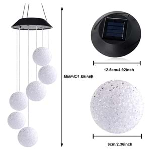 Greentech Güneş Enerjili Renk Geçişli Kristal Top Aydınlatma / GT-SL10