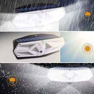 Greentech Güneş Enerjili Hareket Sensörlü, 6 Taraflı 104 Led Aydınlatma / GT-SL13