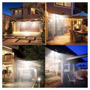 Greentech Güneş Enerjili Hareket Sensörlü, 3 Taraflı 171 Cob Led Aydınlatma / GT-SL15