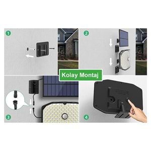 Greentech Güneş Enerjili Hareket Sensörlü, 146 Boncuk led Aydınlatma / GT-SL17