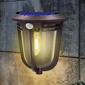 Greentech Güneş Enerjili Hareket Sensörlü, Cob Led Duvar Aplik / GT-SL18