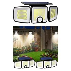 Greentech Güneş Enerjili 223 COB Ledli, Hareket Sensörlü, 3 Taraflı Aydınlatma / GT-SL25