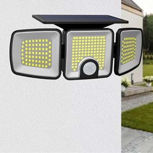 Greentech Güneş Enerjili 223 COB Ledli, Hareket Sensörlü, 3 Taraflı Aydınlatma / GT-SL25