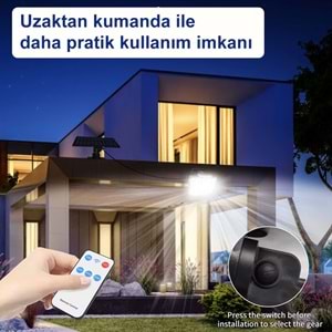 Greentech Güneş Enerjili, Hareket Sensörlü, 228 Boncuk LED Aydınlatma / GT-SL33