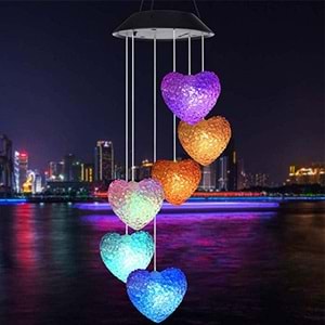 Greentech Güneş Enerjili Renk Geçişli Kristal Kalp Aydınlatma / GT-SL40