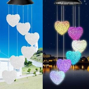 Greentech Güneş Enerjili Renk Geçişli Kristal Kalp Aydınlatma / GT-SL40