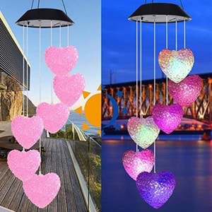 Greentech Güneş Enerjili Renk Geçişli Kristal Kalp Aydınlatma / GT-SL40