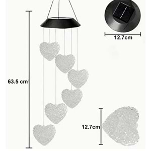 Greentech Güneş Enerjili Renk Geçişli Kristal Kalp Aydınlatma / GT-SL40