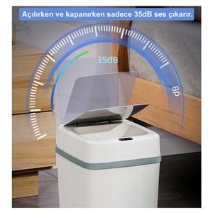 Greentech Sensörlü 12 Litre Çöp Kovası (KABLOLU) / GT-SC01 TEŞHİR BEYAZ