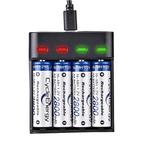 Greentech Pil Şarj Cihazı (Dört Yuvalı) - 1.2V Ni-Mh / Ni-Cd Aa / Aaa / GT-BC07