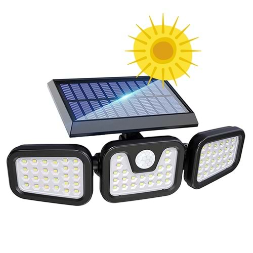 Greentech Güneş Enerjili Hareket Sensörlü 3 Taraflı Led Aydınlatma / GT-SL07