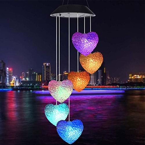 Greentech Güneş Enerjili Renk Geçişli Kristal Kalp Aydınlatma / GT-SL40