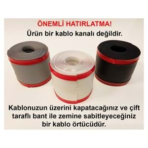 Greentech Esnek Kablo Kanalı, Kablo Koruyucu ve Düzenleyici (Kendinden Yapışkanlı) Gri / GT-KK21