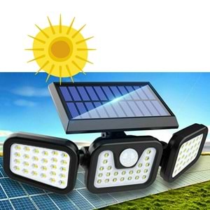 Greentech Güneş Enerjili Hareket Sensörlü 3 Taraflı Led Aydınlatma / GT-SL07