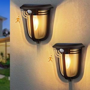 Greentech Güneş Enerjili Hareket Sensörlü, Cob Led Duvar Aplik / GT-SL18
