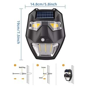 Greentech Güneş Enerjili - Yüz Görünümlü Led Aydınlatma / GT-SL19