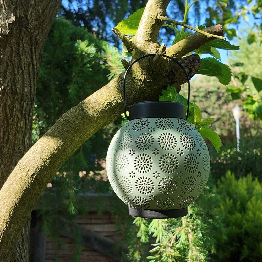 Greentech Güneş Enerjili Dekoratif Led Fener / Askılı Bahçe Feneri /Bahçe Dekorasyon Fen/ GT-SL25/G