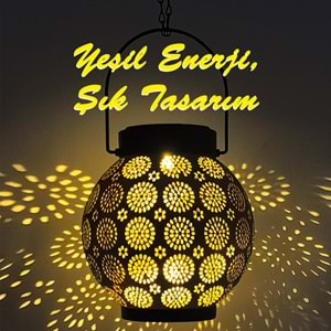 Greentech Güneş Enerjili Dekoratif Led Fener / Askılı Bahçe Feneri /Bahçe Dekorasyon Fen/ GT-SL25/G