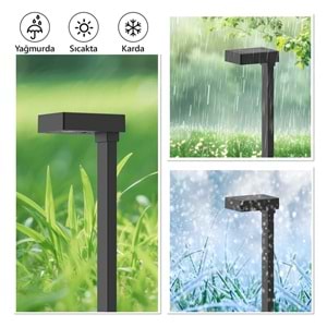 Greentech Güneş Enerjili Kazıklı Bahçe Yolu Lambası, Aşağı Işıklı, Siyah, 4 Adet / GT-SL50